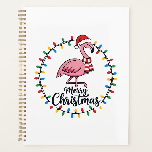 Flamingo Weihnachtslichter Urlaub Planer (Vorderseite)