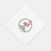 Flamingo Weihnachtslichter Urlaub Serviette (Ecke)