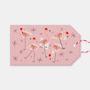 Flamingo-Weihnachtsmänner Rosa Geschenkanhänger