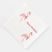 Flamingo Weihnachtsmannmütze Frohe Weihnachten Serviette (Ecke)