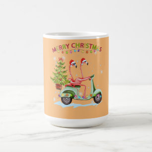 Flamingo Weihnachtsmannmütze Xmas Light Motobike W Kaffeetasse