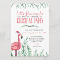 Flamingo-WeihnachtsParty Einladung