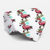 Flamingo-Weihnachtsren Krawatte (Gerollt)