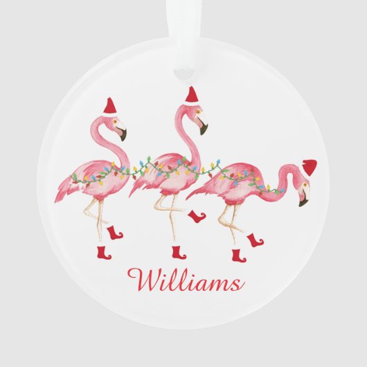 Flamingo Weihnachtsschmuck Ornament (Rückseite)