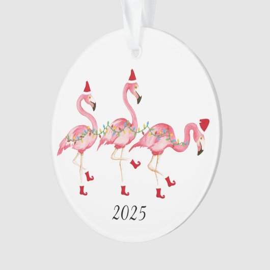 Flamingo Weihnachtsschmuck Ornament (Vorderseite)