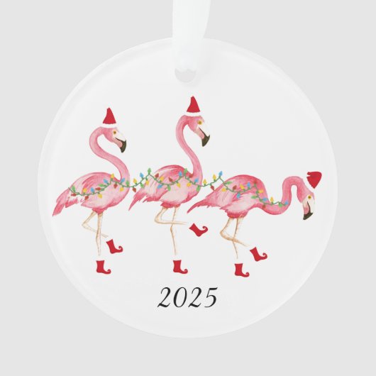 Flamingo Weihnachtsschmuck Ornament (Vorderseite)
