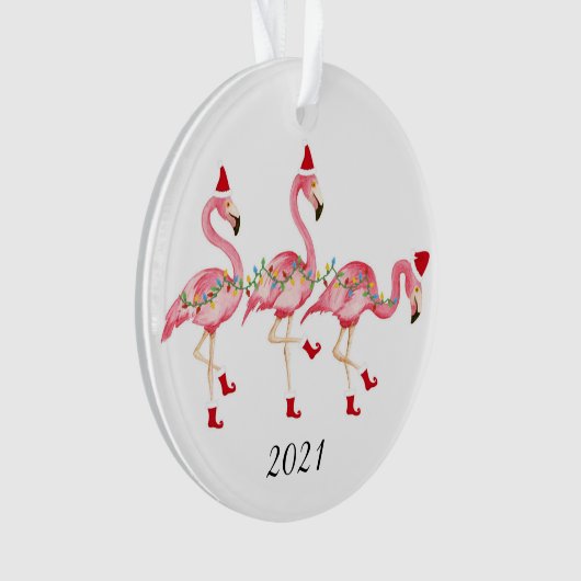 Flamingo Weihnachtsschmuck Ornament (Vorderseite)