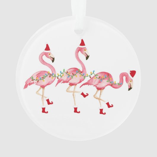 Flamingo Weihnachtsschmuck Ornament (Rückseite)