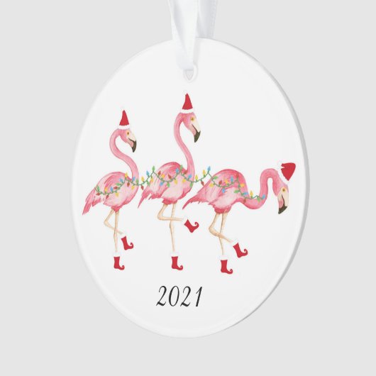 Flamingo Weihnachtsschmuck Ornament (Vorderseite)