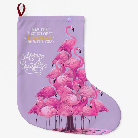 Flamingo-Weihnachtsstrümpfe Großer Weihnachtsstrumpf (Vorderseite)