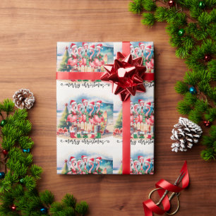 Flamingo Weihnachtsthema Geschenkpapier