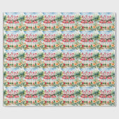 Flamingo Weihnachtsthema  Geschenkpapier (Flach)