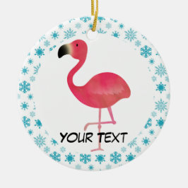 Flamingo-Weihnachtsverzierungs-Geschenk Keramikornament