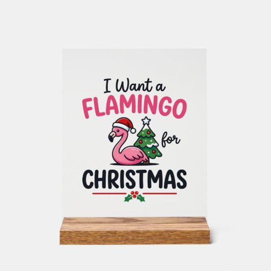 Flamingo Weihnachtszitat Vektor Acrylschild (Vorderseite)