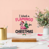 Flamingo Weihnachtszitat Vektor Acrylschild (Hochzeit)