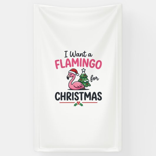 Flamingo-Weihnachtszitat-Vektor Banner (Vertikal)