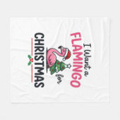 Flamingo Weihnachtszitat Vektor Fleecedecke (Vorderseite (Horizontal))
