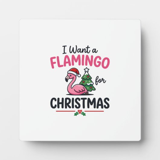 Flamingo Weihnachtszitat Vektor Fotoplatte (Vorderseite)