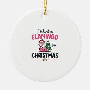 Flamingo Weihnachtszitat Vektor Keramik Ornament