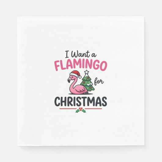 Flamingo Weihnachtszitat Vektor Serviette (Vorderseite)