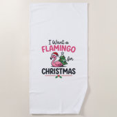 Flamingo Weihnachtszitat Vektor Strandtuch (Vorderseite)