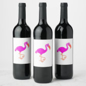 Flamingo Weinetikett (Flaschen)