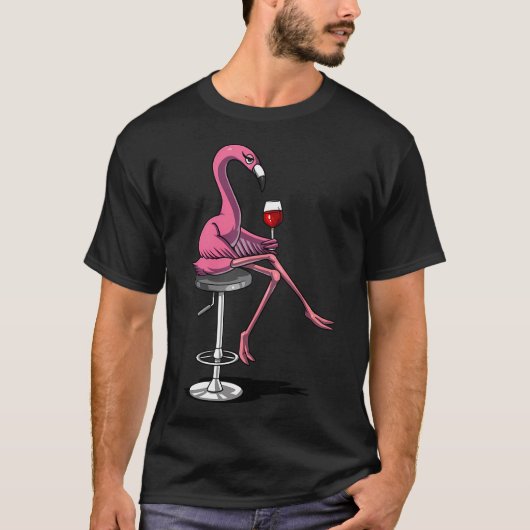 Flamingo-Weinparty T-Shirt (Vorderseite)