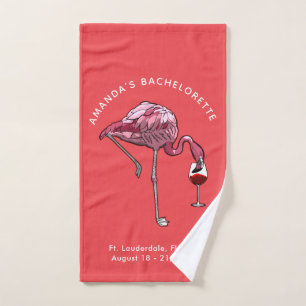 Flamingo-Weintrinker-Junggesellinnenparty individu Handtuch