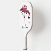 Flamingo Wine Drink Bird Custom Pickleball Schläger (Links)