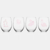 Flamingo Wine Glasses Weinglas Ohne Stiel (Hinten)