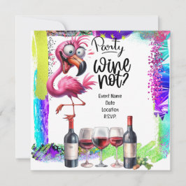 Flamingo Wine Lover Geburtstagsparty Save The Date