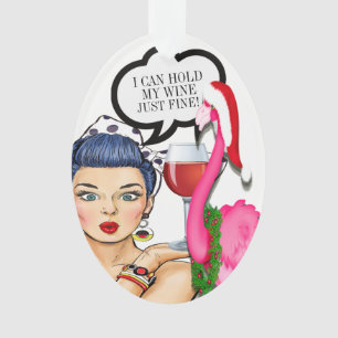 Flamingo Wine Pop Ristorante da Valentino Ornament