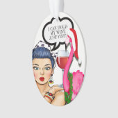 Flamingo Wine Pop Ristorante da Valentino Ornament (Vorderseite)