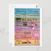 FLAMINGO WISDOM Postkarte (Vorne/Hinten)