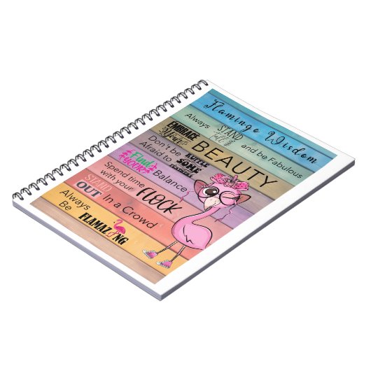 FLAMINGO WISDOM Spiral Notebook Notizblock (Linke Seite)