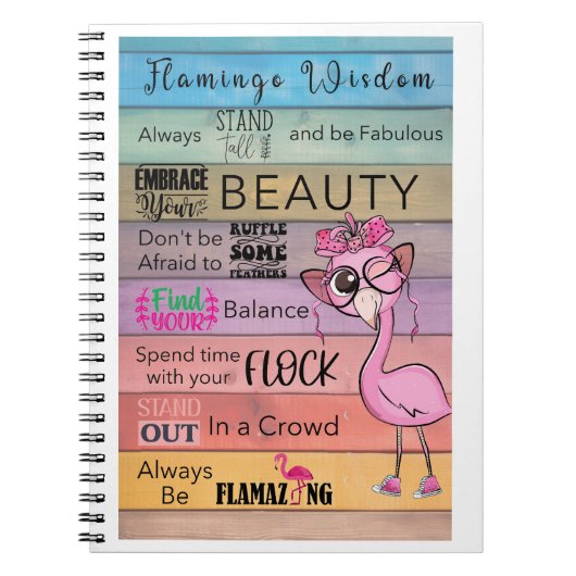 FLAMINGO WISDOM Spiral Notebook Notizblock (Vorderseite)