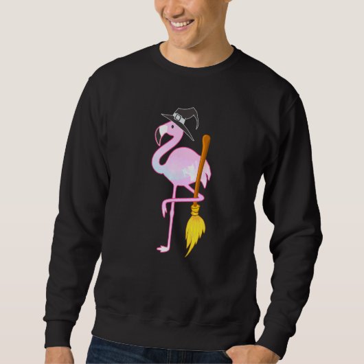 Flamingo Witch Halloween Sweatshirt (Vorderseite)