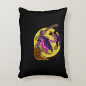 Flamingo Witch Riding Broom Magisches Halloween Dekokissen (Vorderseite(Vertikal))