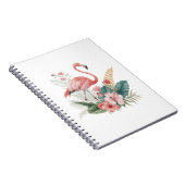 Flamingo With Flowers Notizblock (Rechte Seite)