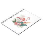 Flamingo With Flowers Notizblock (Linke Seite)