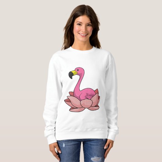 Flamingo with Lotus flower Sweatshirt (Vorne ganz)
