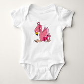 Flamingo with Ribbon Baby Strampler (Vorderseite)