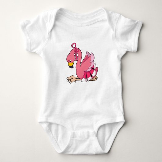 Flamingo with Ribbon Baby Strampler (Vorderseite)