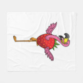 Flamingo with Strawberry Fleecedecke (Vorderseite (Horizontal))