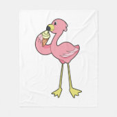 Flamingo with Waffle ice cream Fleecedecke (Vorderseite)
