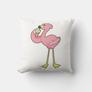 Flamingo with Waffle ice cream Kissen