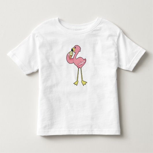 Flamingo with Waffle ice cream Kleinkind T-shirt (Vorderseite)