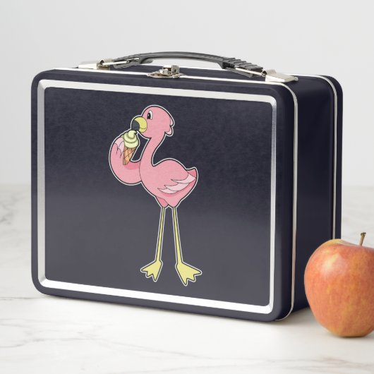 Flamingo with Waffle ice cream Metall Brotdose (Beispiel)