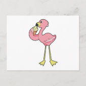Flamingo with Waffle ice cream Postkarte (Vorderseite)