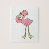 Flamingo with Waffle ice cream Puzzle (Vertikal)
